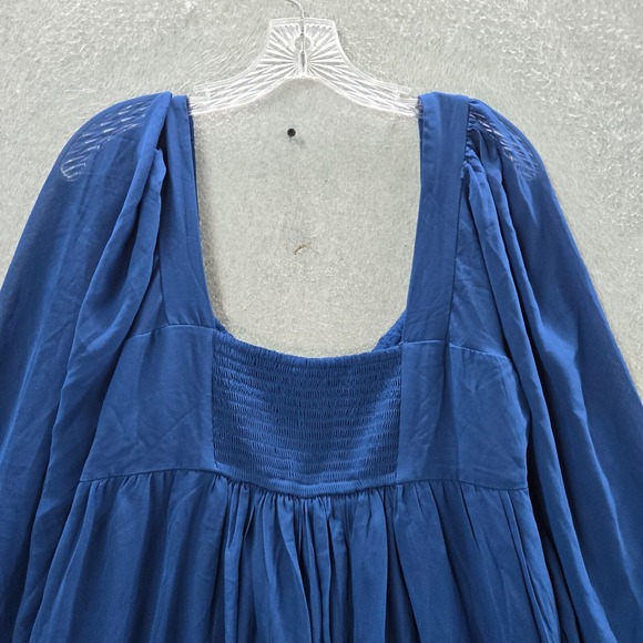 Abercrombie & Fitch Women Dress LT Blue Babydoll Mini Puff Sleeve - Picture 5 of 9